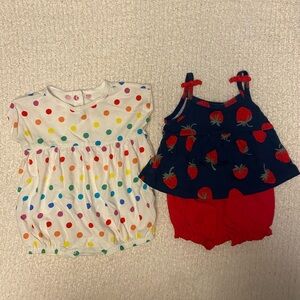 2 pack Baby Girl 0-3 month Summer Outfits